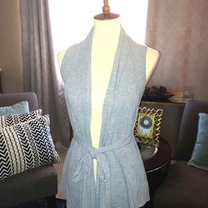 Drape Front Sleeveless Cardigan vest